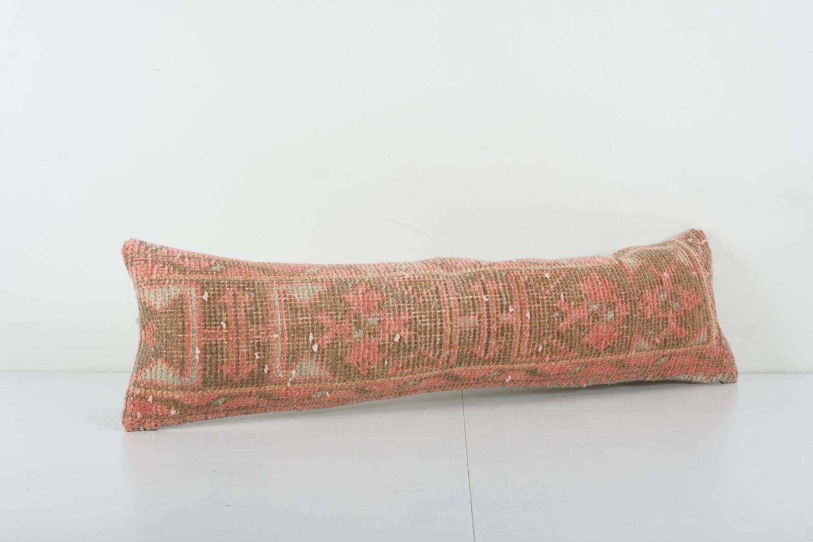 Bohemian Bedding  Pillow Cover, Long Turkish Lumbar Pillow With Mid Century Design, Wool Woven Hippie  Pillow photo Textiles