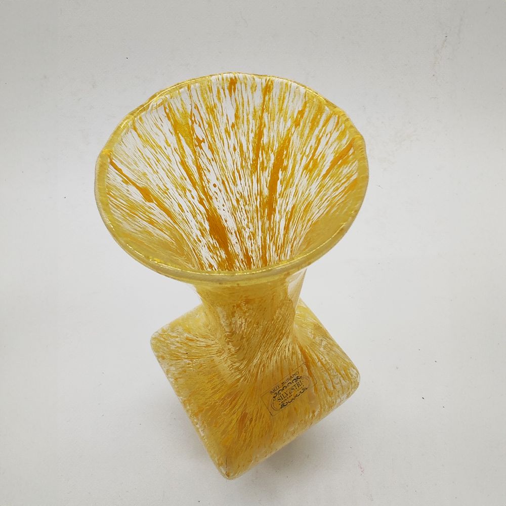 Vintage Vase Hand Carved In Murano Glass By Silvestri   Arte Murano   1960s photo 236.0