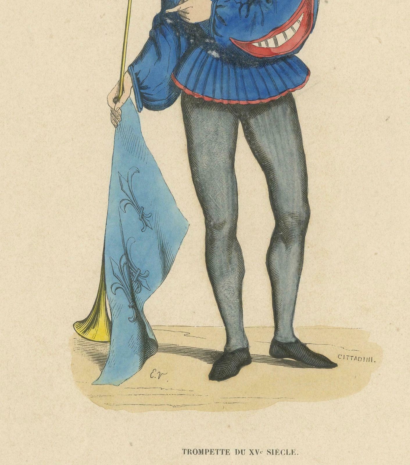 Renaissance Herald: The Messenger Of News, Engraved, Colored And Published, 1847 photo furniture