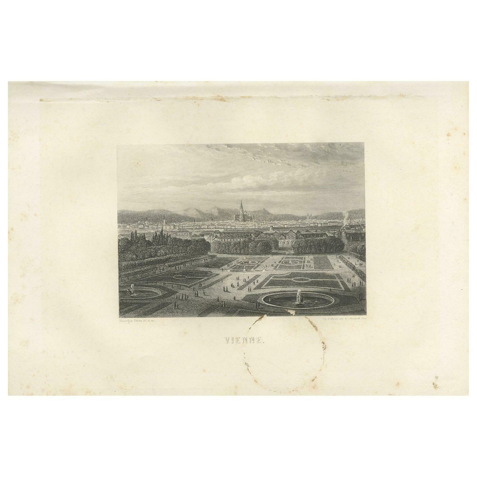 Antique Print Of The City Of Vienne By Grégoire '1883'