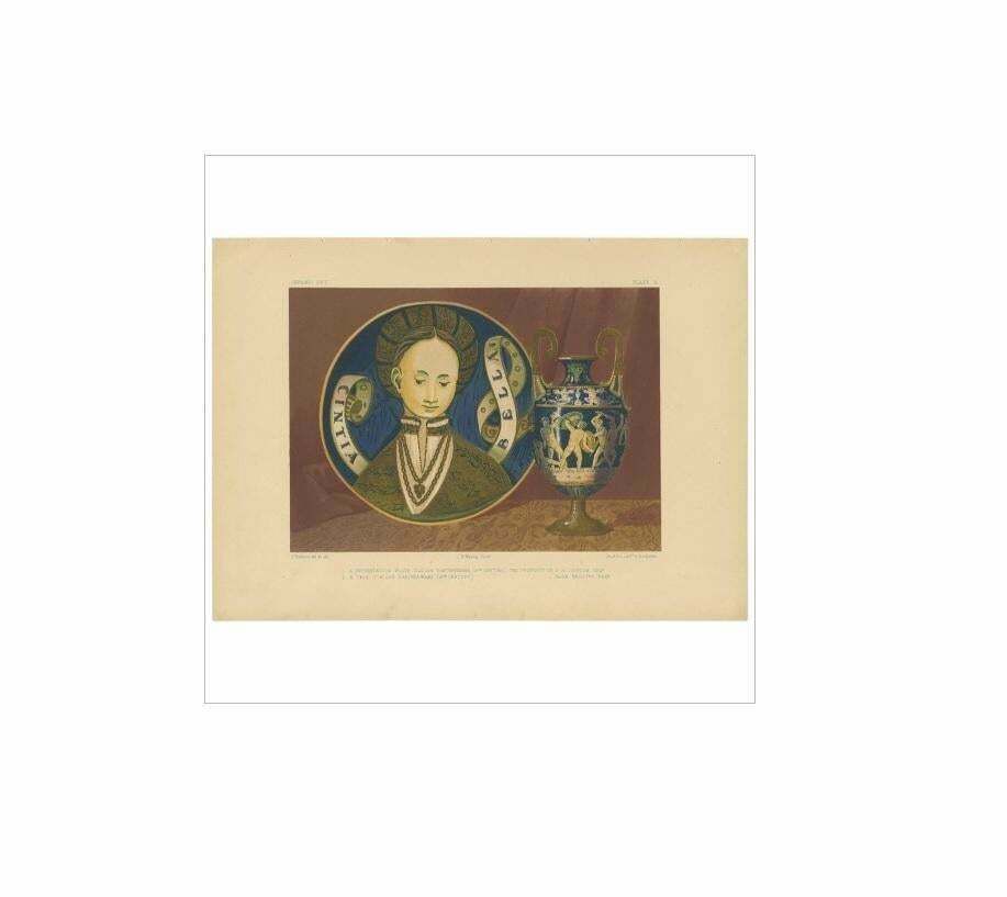 Pl. 3 Antique Print Of Italian Earthenware By Bedford, Circa 1857 photo Art