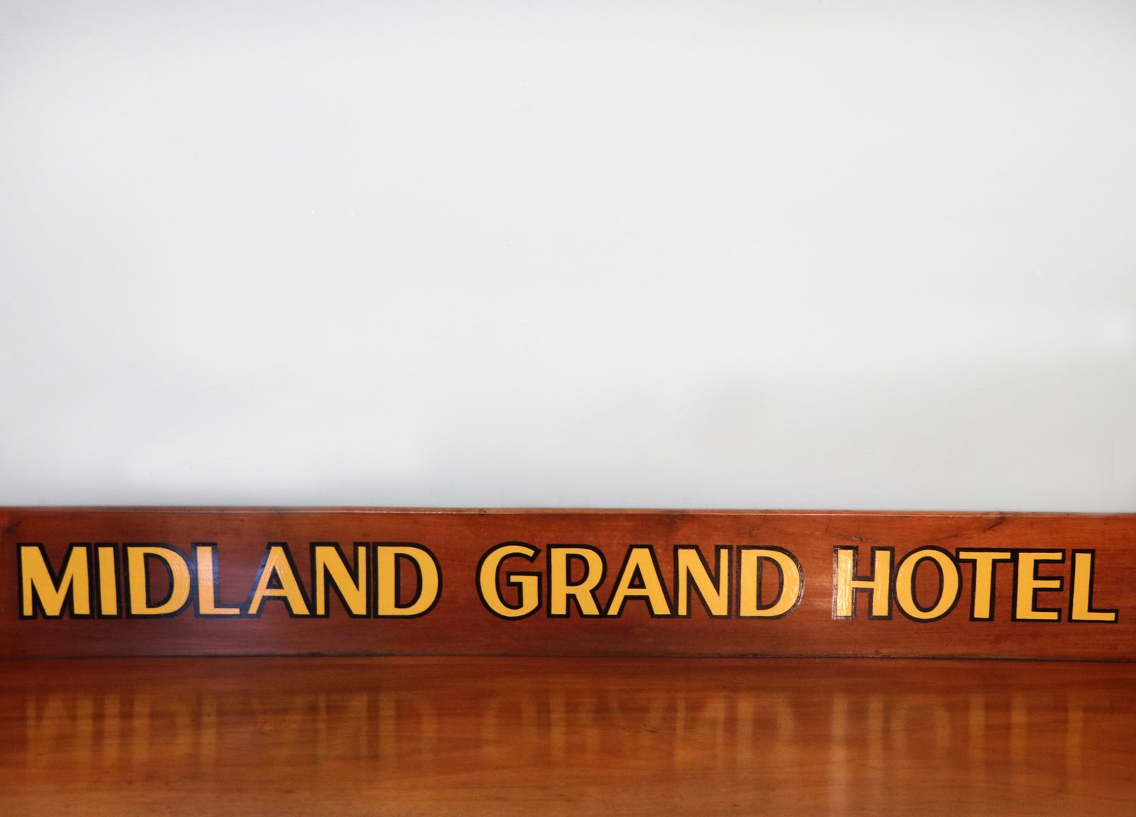 A Lovely Mahogany Side Table Or Washstand Sign Written For The Midland Grand Hotel. photo Furniture