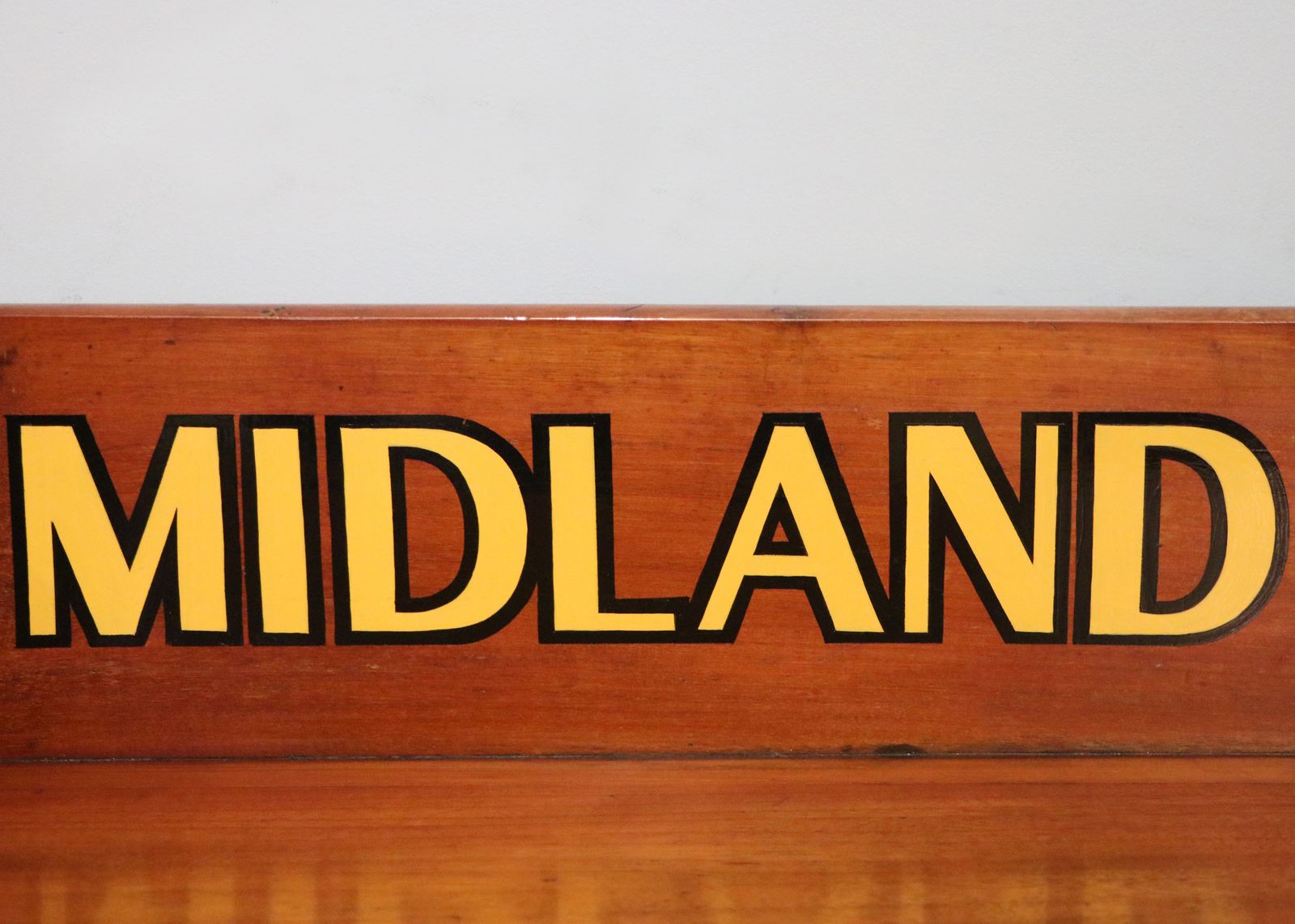A Lovely Mahogany Side Table Or Washstand Sign Written For The Midland Grand Hotel. photo vintage