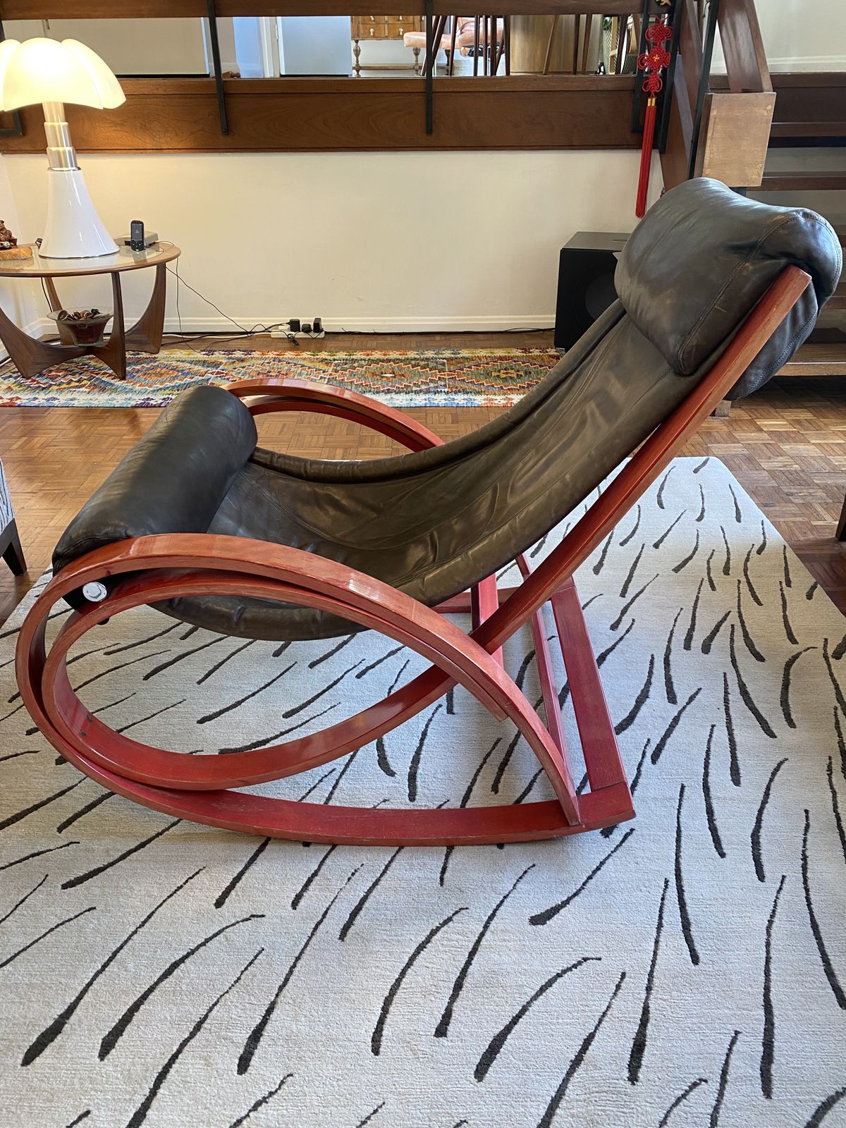 Gae Aulenti Sgarsul Lounge Rocking Chair   Two Available photo for sale