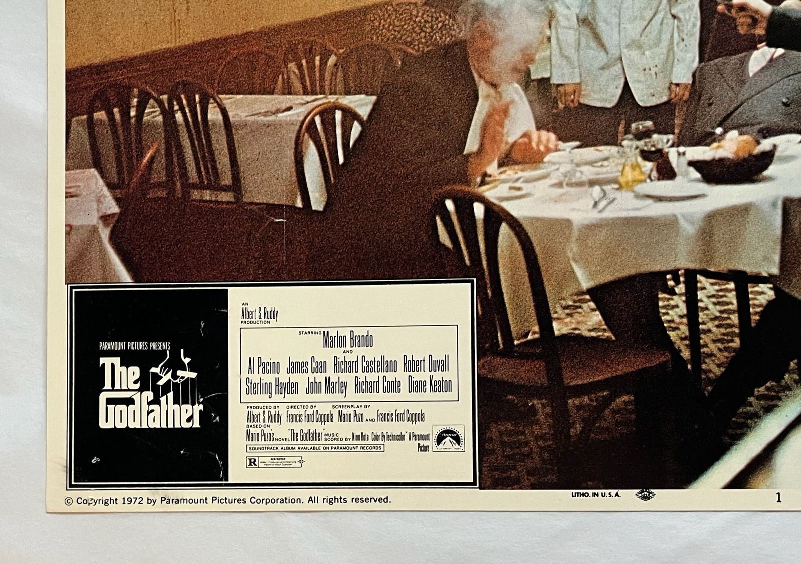 The Godfather   Original 1972 Lobby Card #1 photo for sale