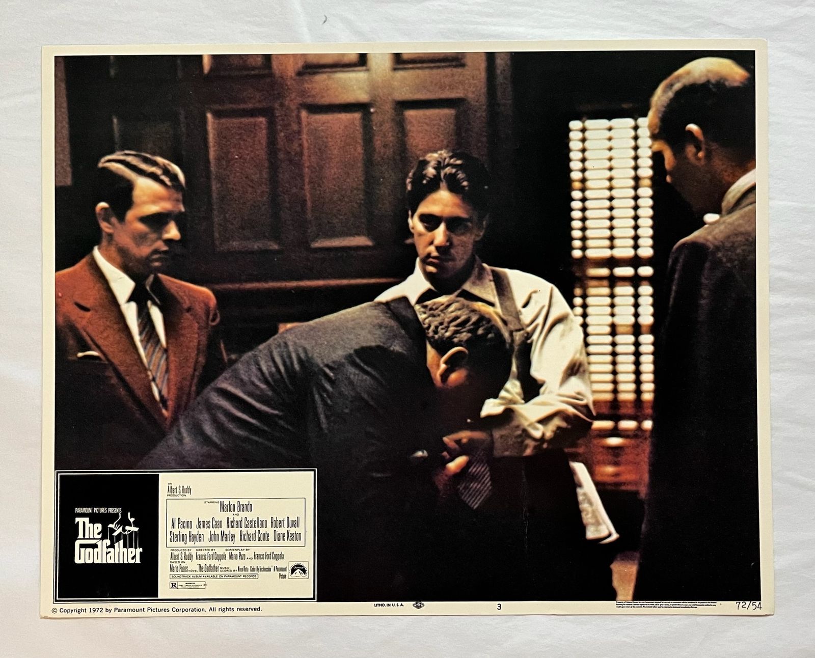 The Godfather   Original 1972 Lobby Card #3 photo furniture