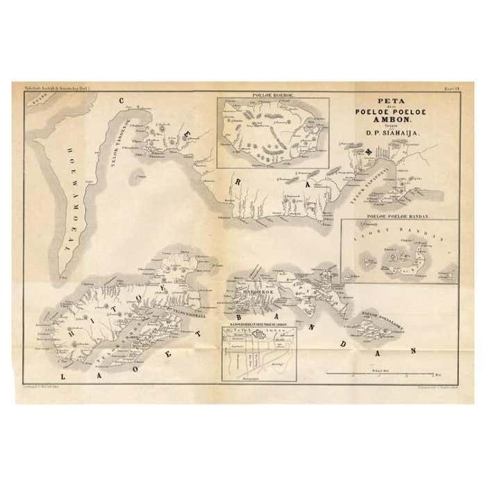 Antique Map Of The Maluku Islands  Ambon  By Stemler 1874