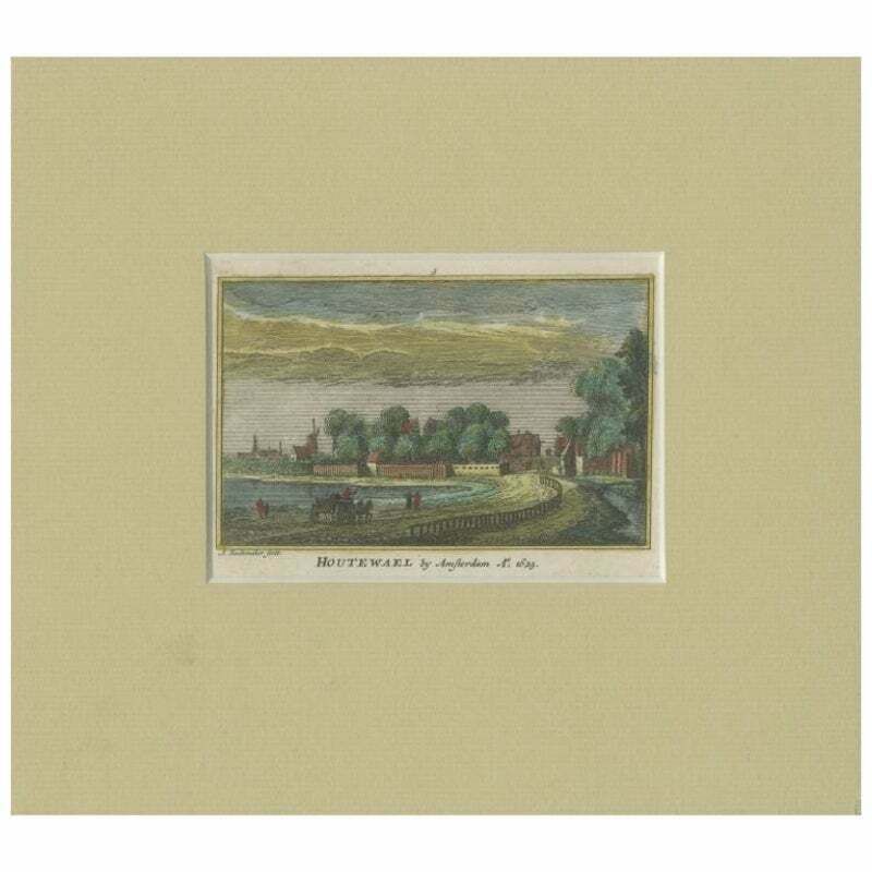Antique Print Of The Village Of Oetewaal, The Netherlands, C.1730