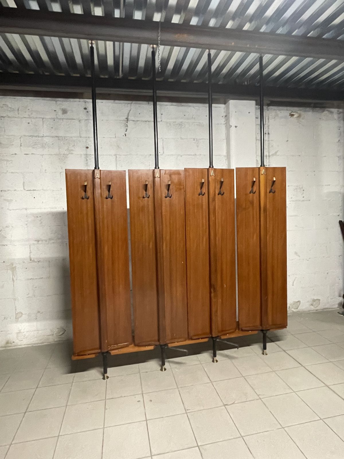 Coat Racks With Revolving Teak Doors, 60s photo vinterior