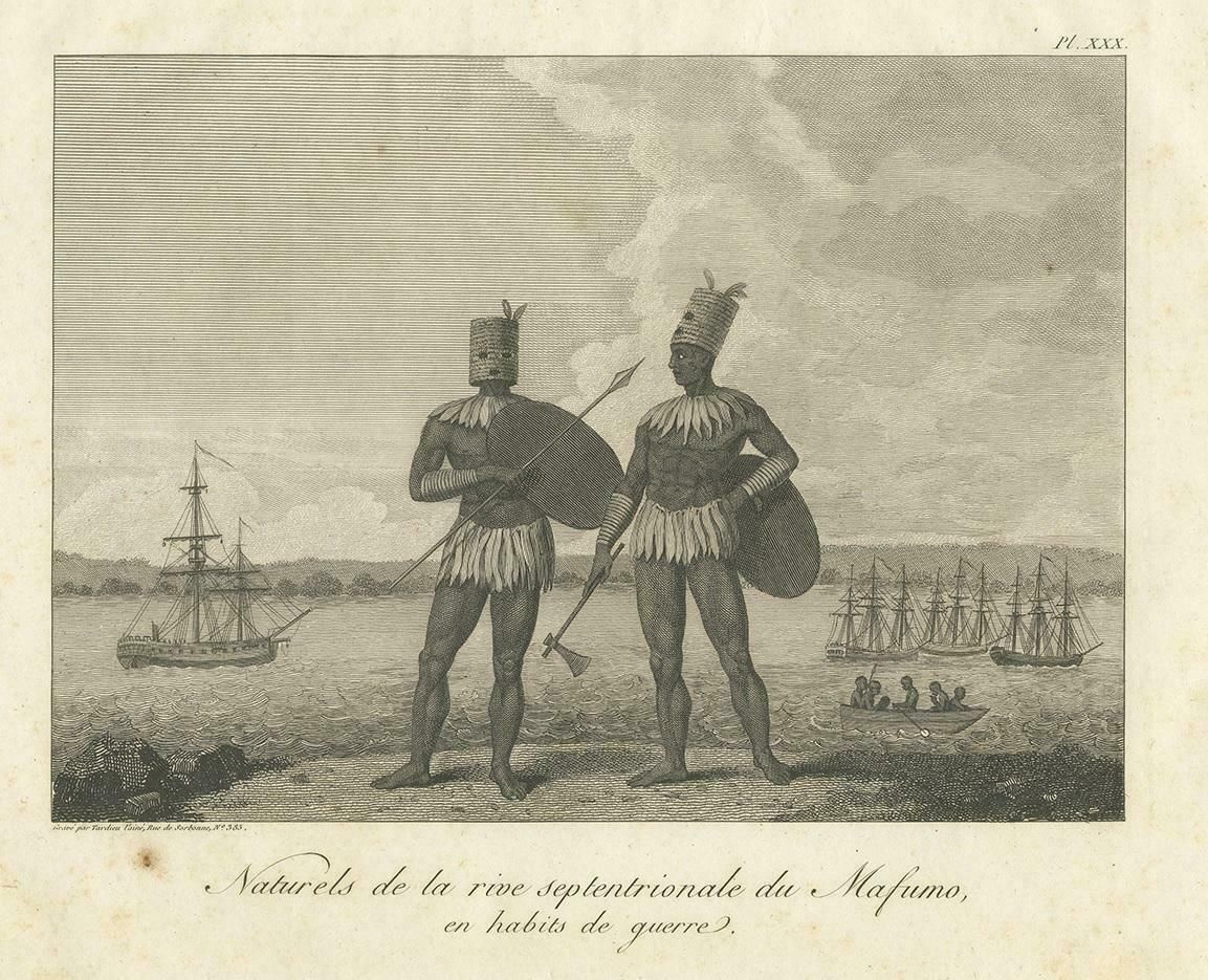 Antique Print Of Burmese Natives In War Costume Of Old Burma (1800) photo Art