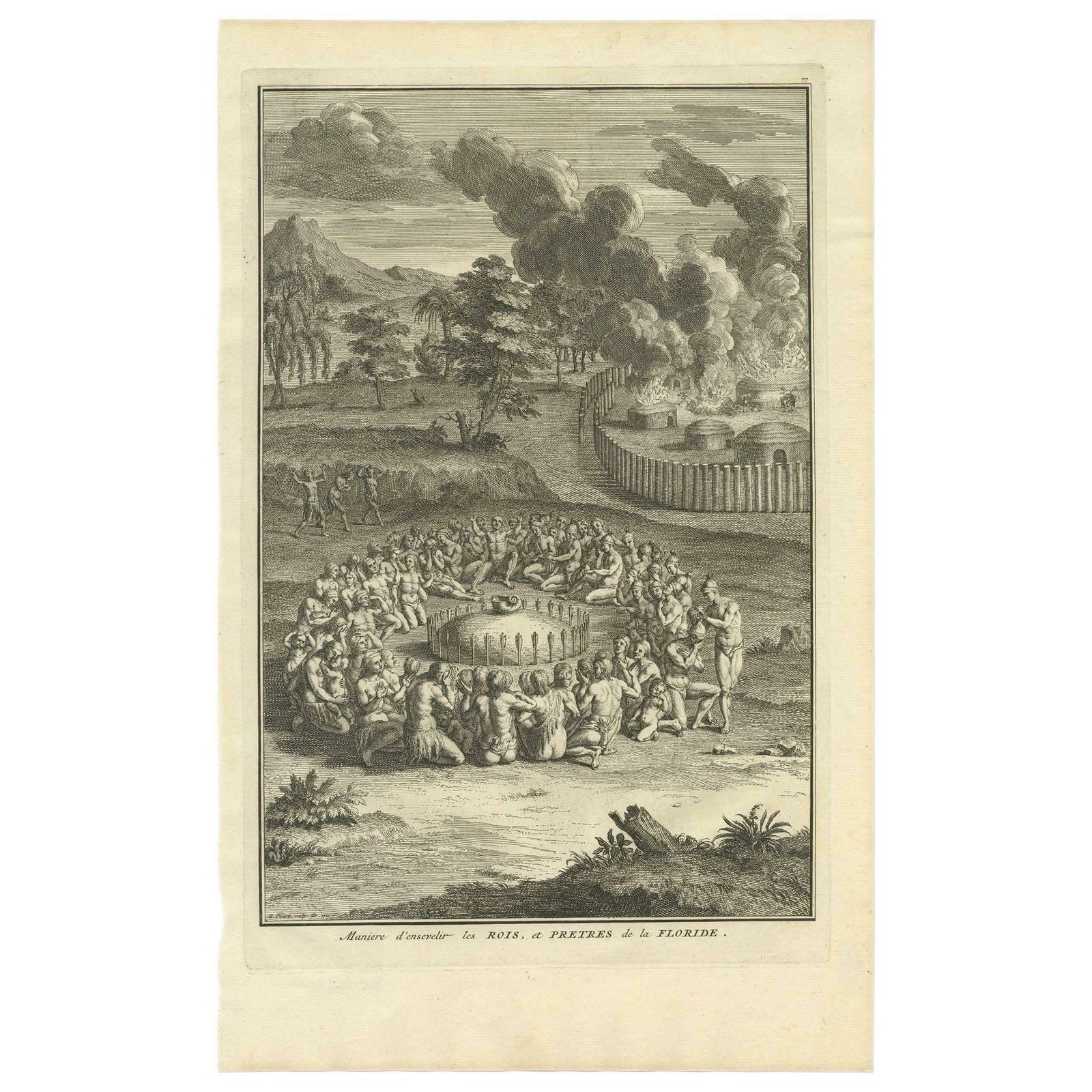 Antique Print Of The Burying Ceremony Of Kings And Priests Of Florida