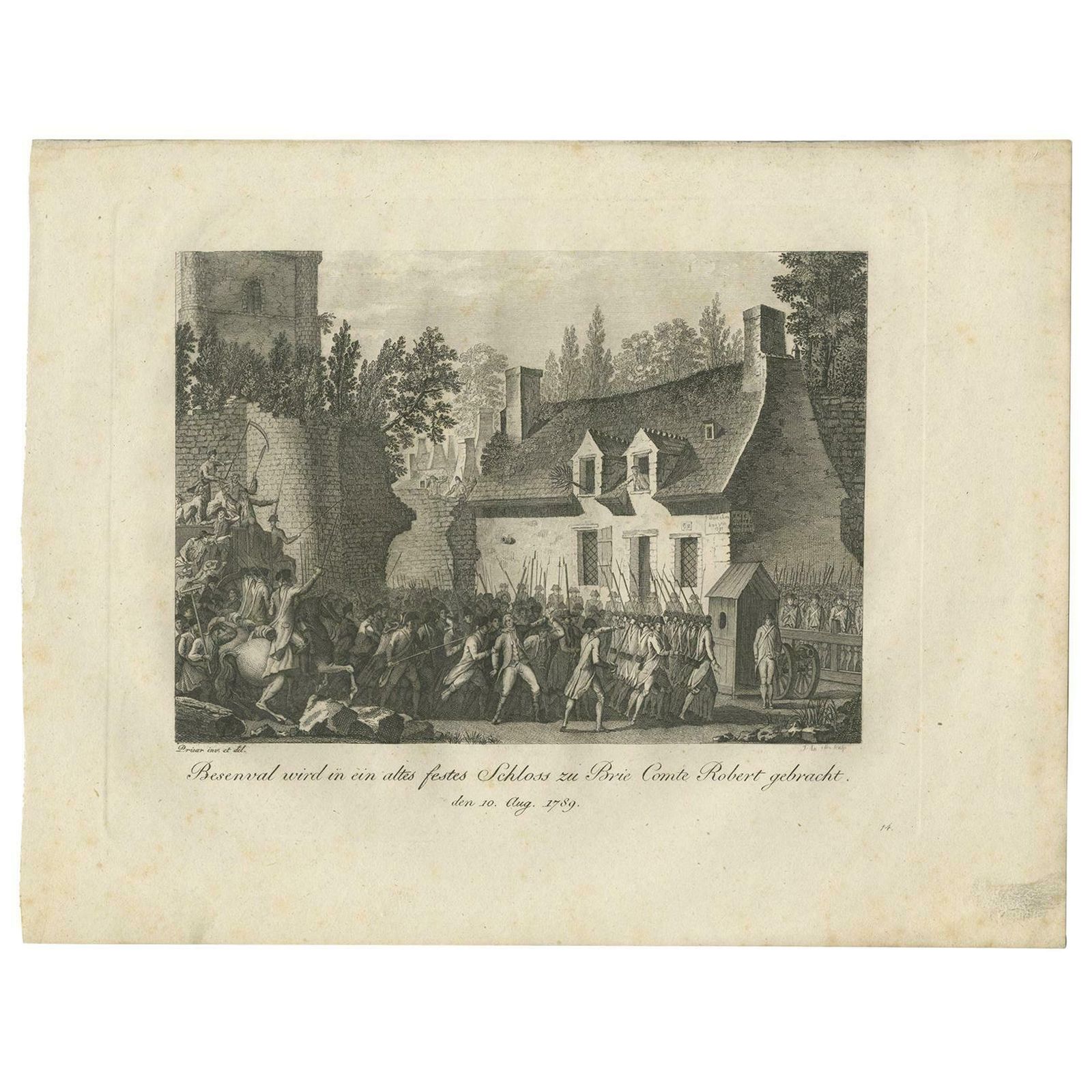 Antique Print Of The Capture Of Pierre Victor, Baron De Besenval De Brünstatt