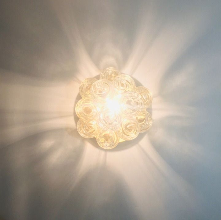 photo furniture Mid Century Murano Glas & Messing Plafondlamp Van Doria Leuchten, Duitsland, Jaren 1960