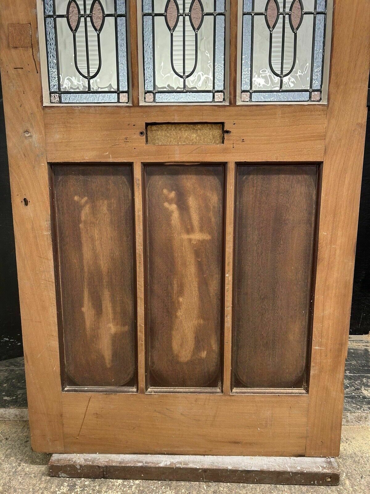 photo for sale Large Edwardian Stained Glass Front Door Antique Period Reclaimed Old Leaded