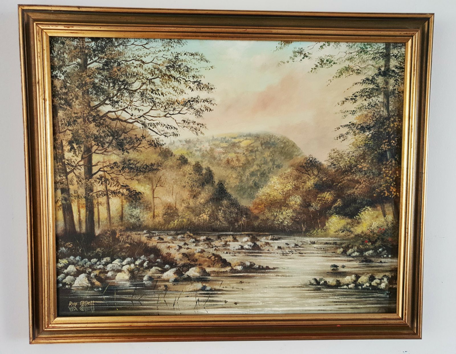 Large Oil On Canvas By Artist Roy Collett (B.1937) Of Lynton, Devon