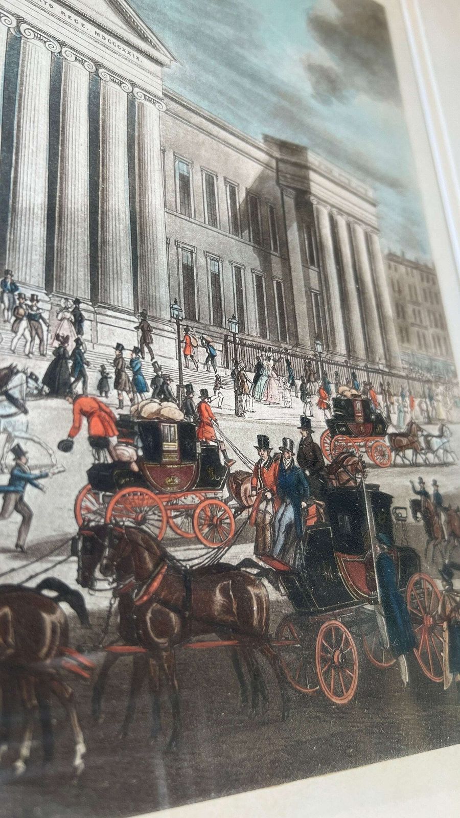 Antique Engraving With Aquatint   1830 The Royal Mail's Departure From The General Post Office, London   Richard Reeve After James Pollard photo buy
