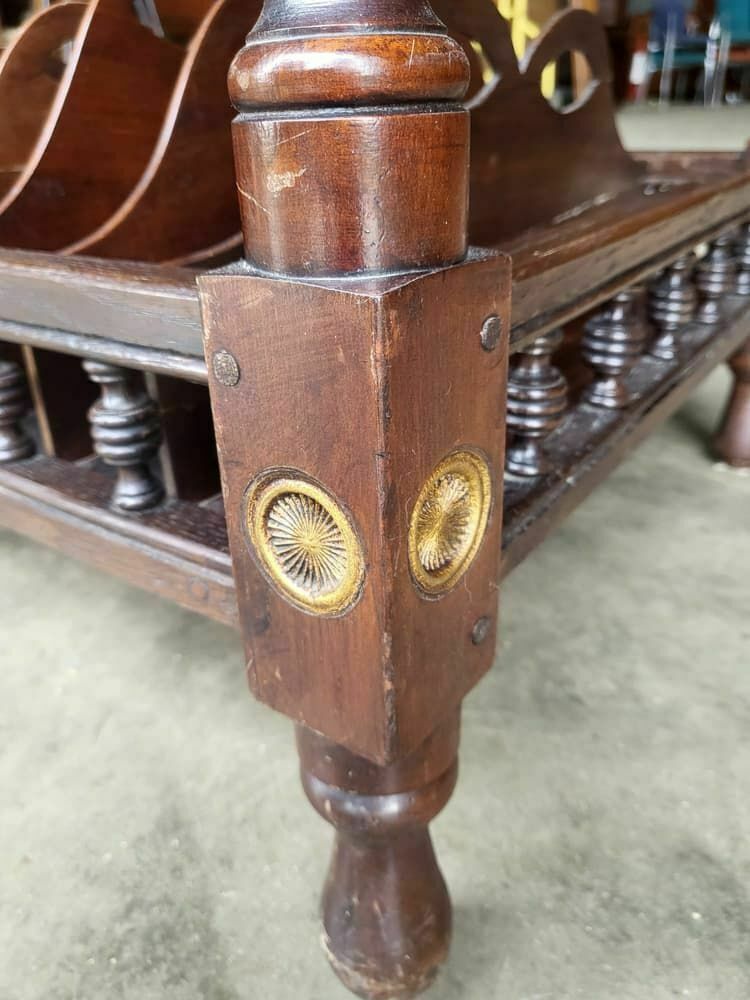 Antique Edwardian 2 Tier Mahogany Square Side End Lamp Table Music Filing photo Furniture