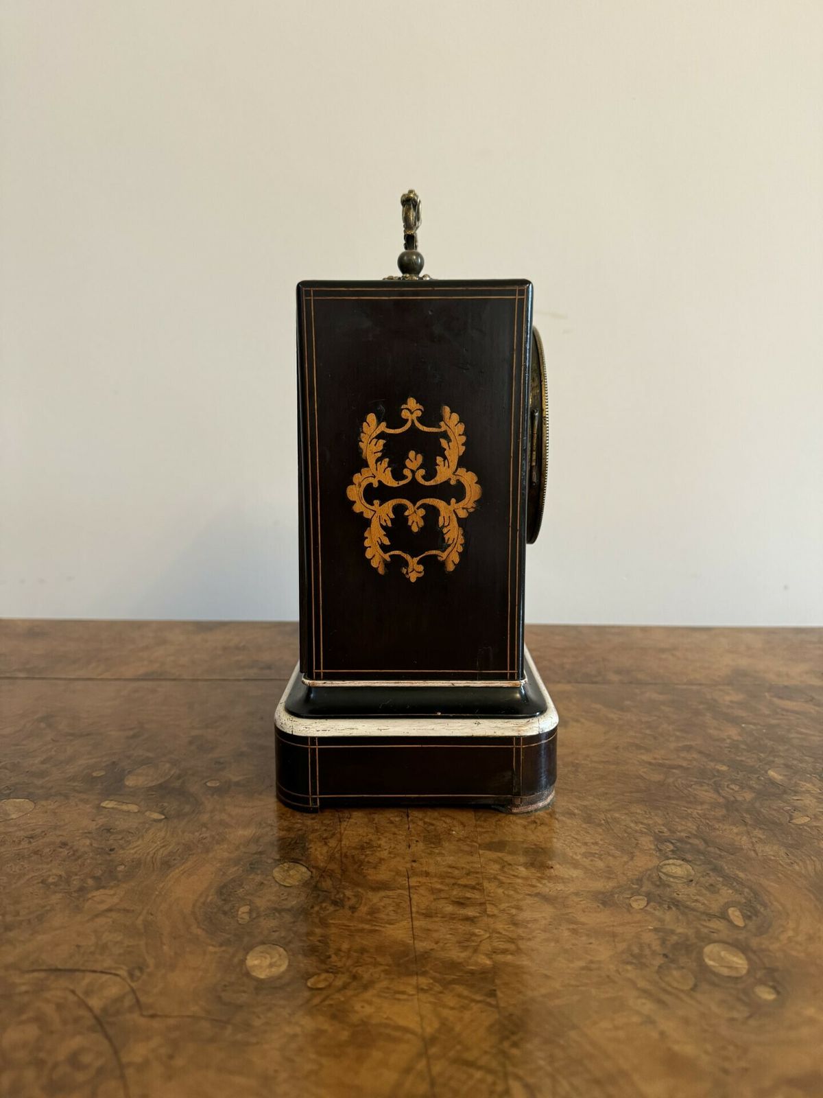 Fine Quality Antique 19th Century Marquetry Inlaid Mantle Clock By Thomas A Paris photo Home Decor