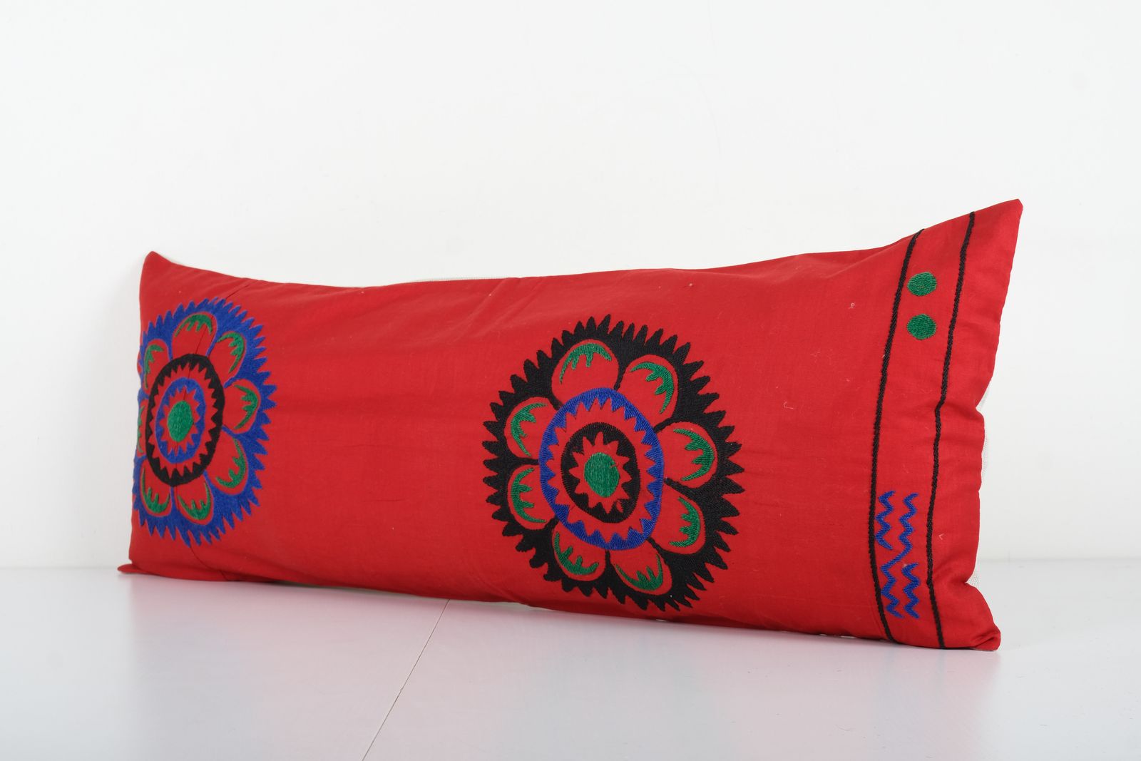 Red Turkish Suzani Cover, Bedding Suzani Pillow Case Made From A 19th Century Suzani, Uzbekistan, Tribal  Cover photo for sale