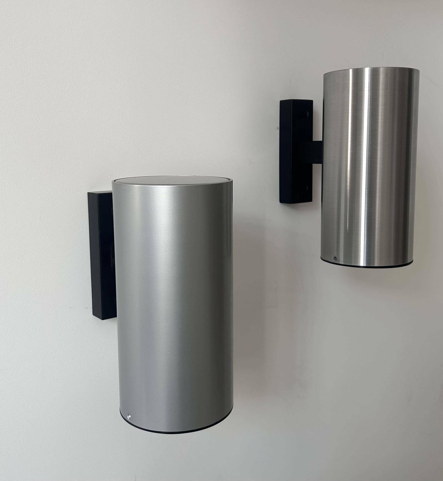 Pair Of Vintage Wall Lights, Brushed Metal, Bur Leucthen Germany 1970 photo vinterior