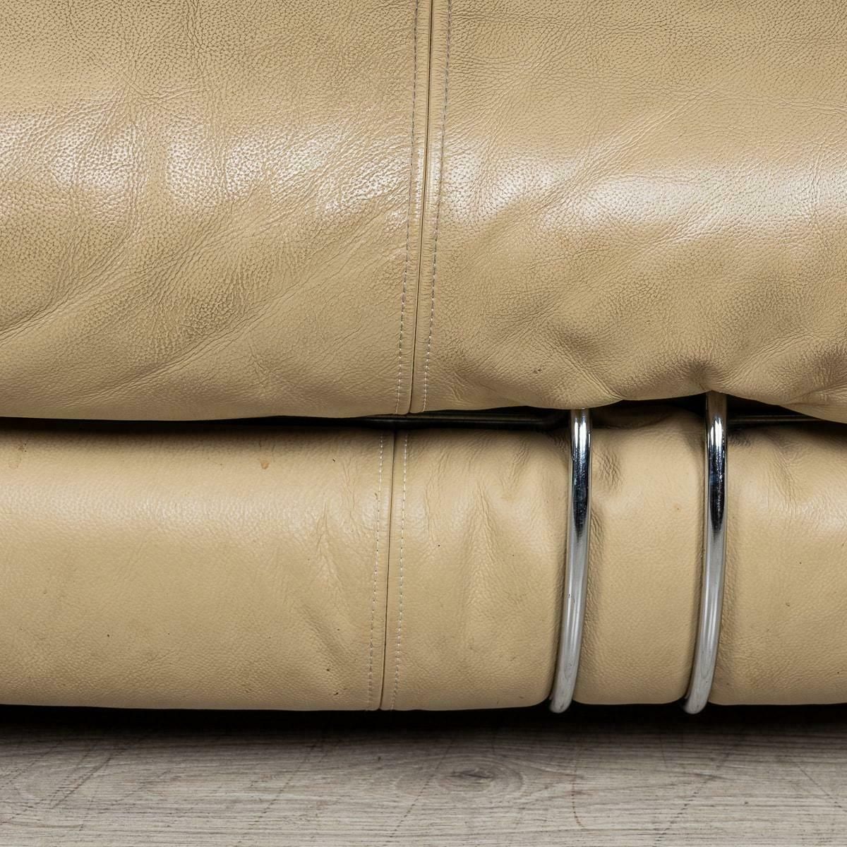 photo vinterior Italian 20th Century Beige "Soriana" Leather Sofa By Tobia Scarpa For Cassina