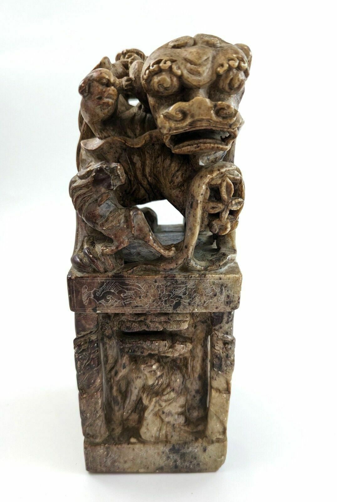 Antique Pair Of Chinese Carved Stone Seals "Foo Dog" 19th Century photo furniture
