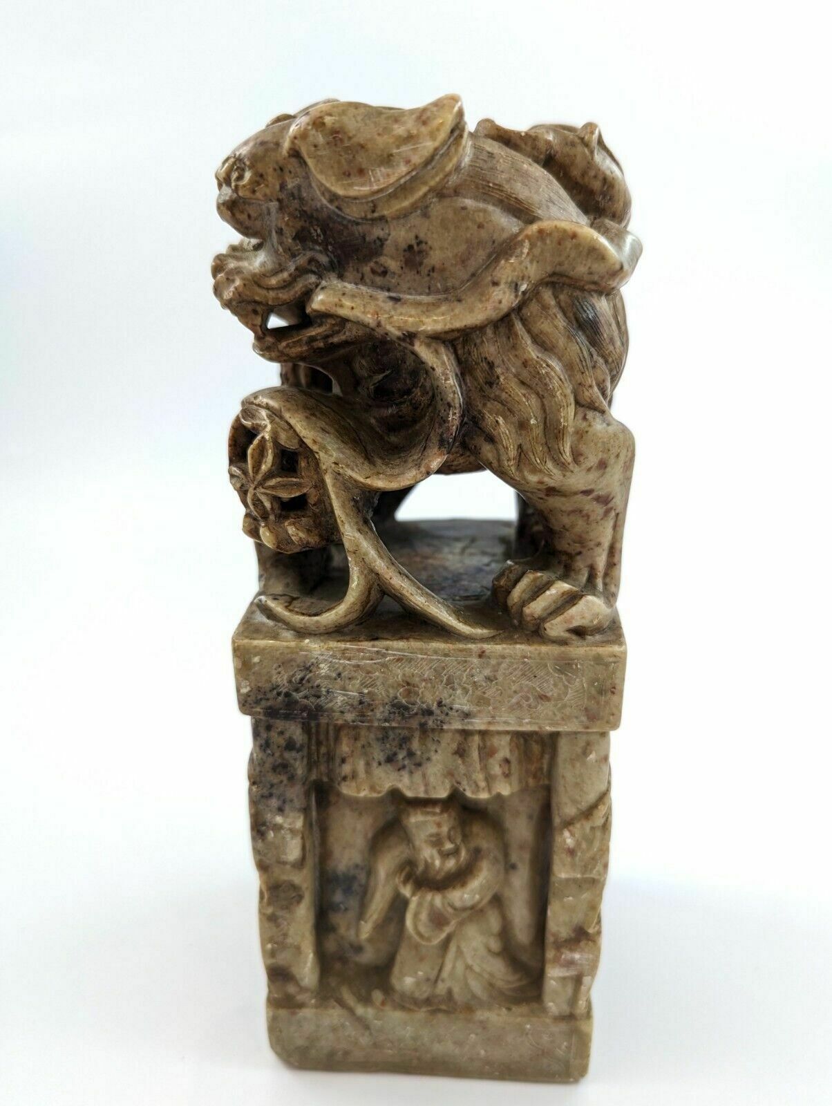 Antique Pair Of Chinese Carved Stone Seals "Foo Dog" 19th Century photo for sale