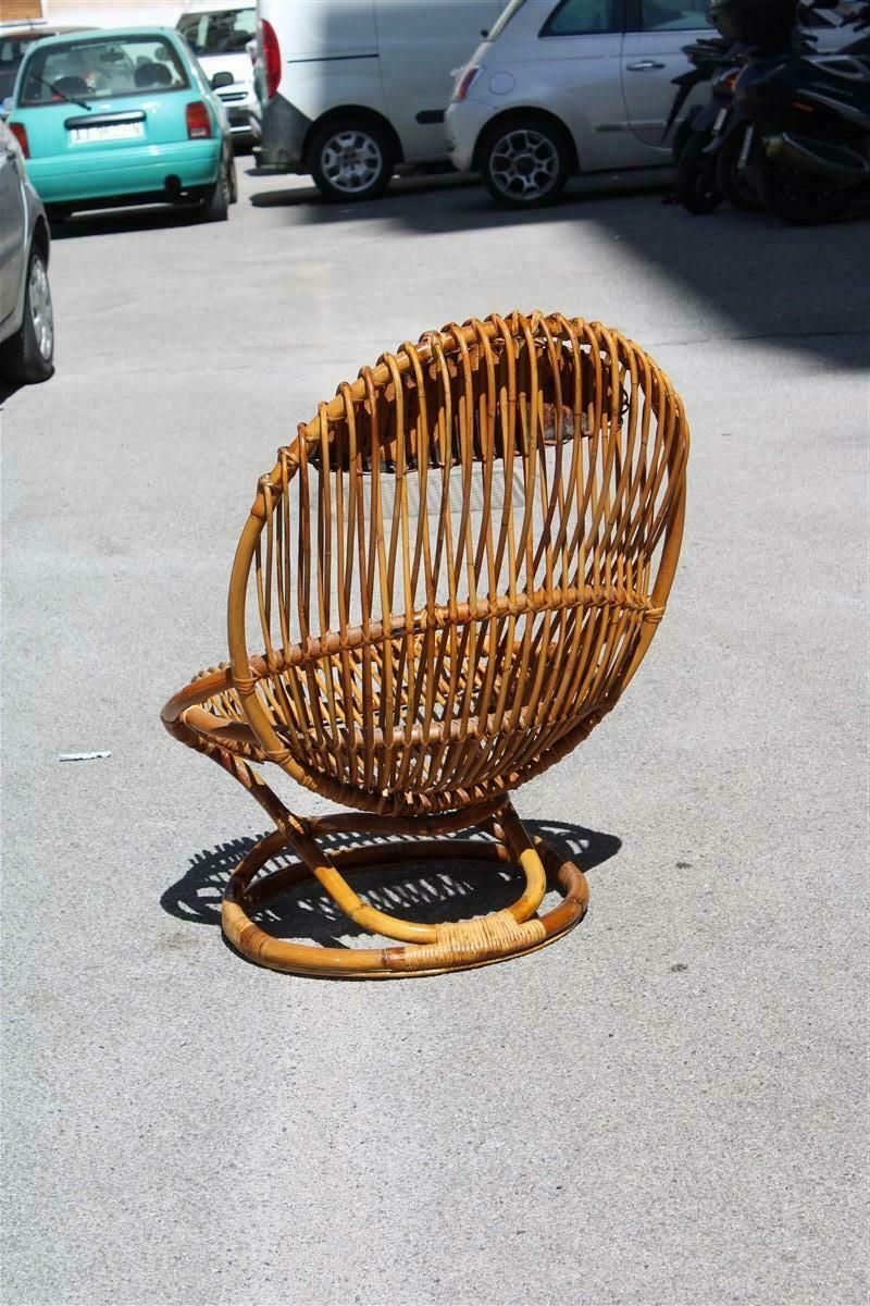Bonacina Chair Tito Agnoli 1950 Bamboo Italian Design Mid Century 1950 photo vinterior