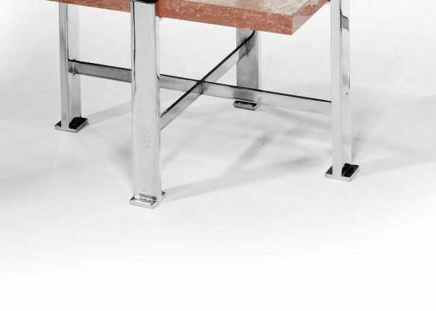 Pair Of Mid Century Chromed Metal And Resin Side Tables Attributed To Pierre Giraudon. photo Furniture