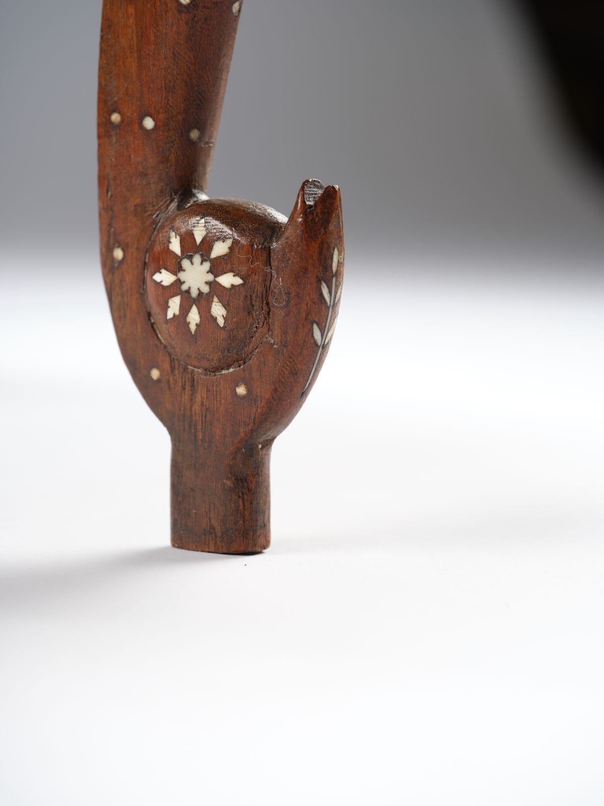 The Antique 'Taj Mahal' Inlaid Teak Elephant Side Table Circa 1910. photo vintage