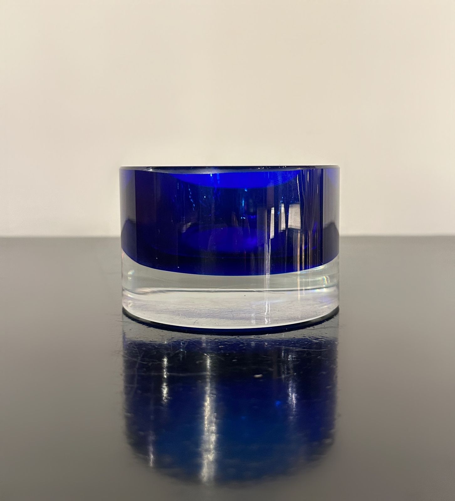 Mario Pinzoni For Seguso Vetri D'arte Venetian Glass Bowl, Blue And Lilac, 1965 photo vintage