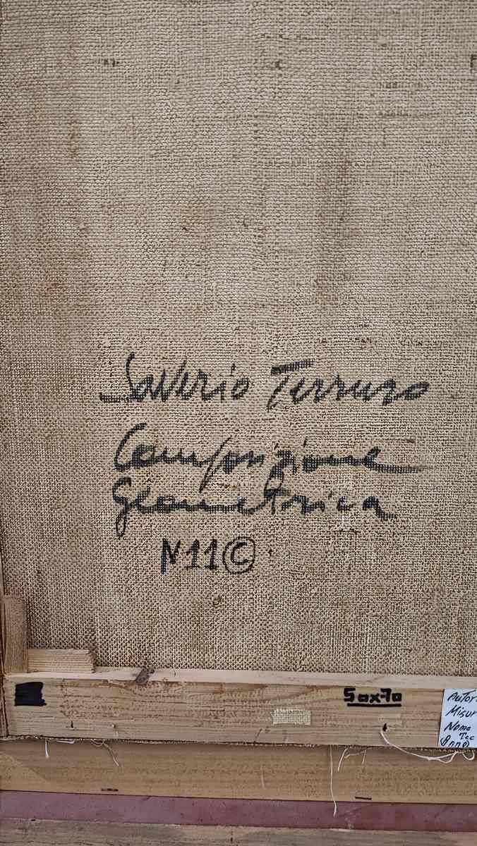 Work By Saverio Terruso, Oil On Canvas From 1980, Composition photo vintage