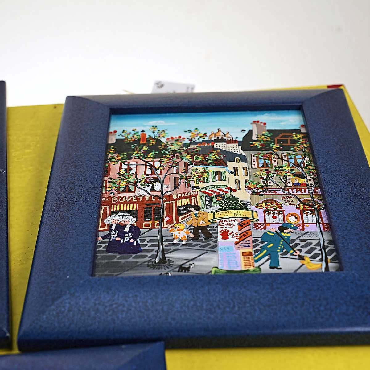 Lot Of 3 Hand Painted Souvenir Paintings From The 90s photo Art