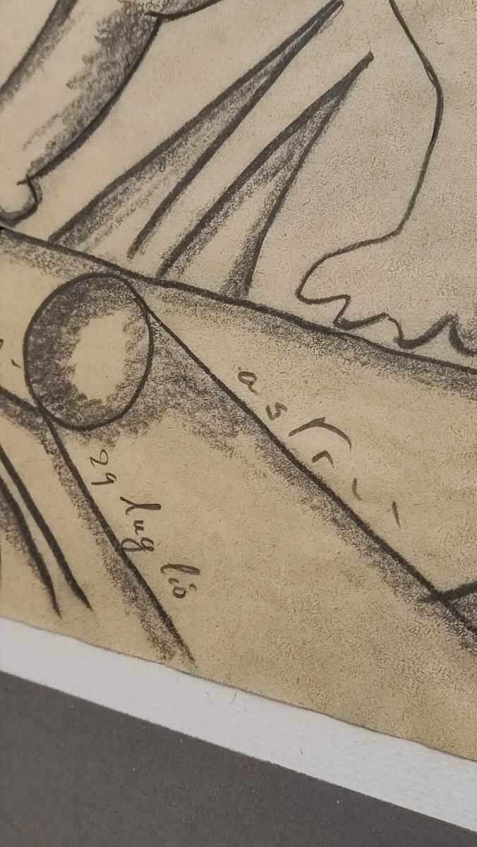 Work By Enrico Baj, Pencil Drawing On Cardboard, 1986 photo 1538.0