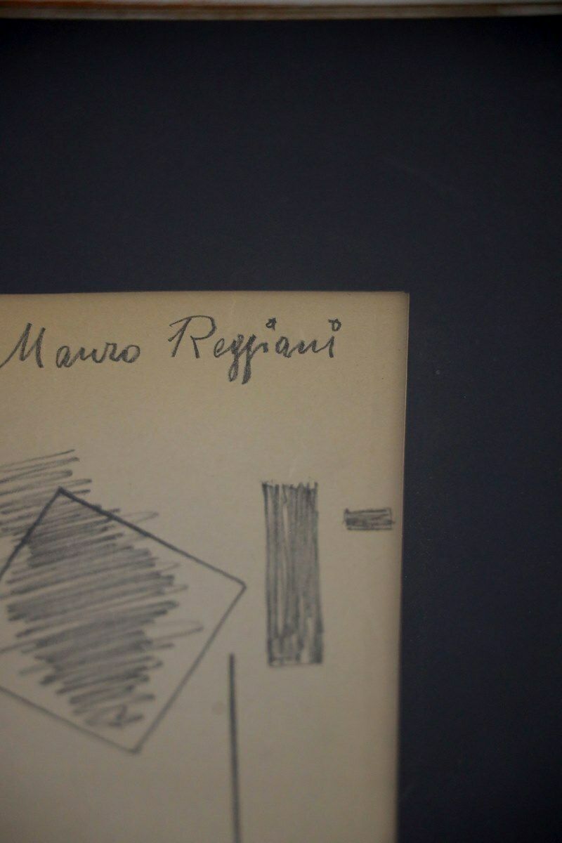 Art Work By Marco Reggiani, Mixed Media On Cardboard, 1970s photo