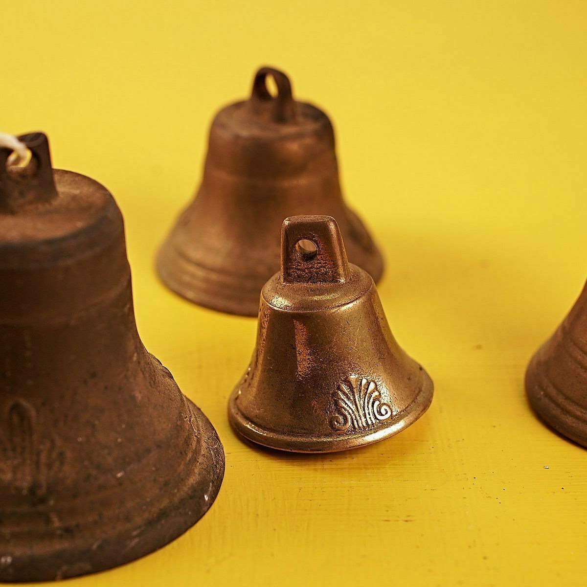 Vintage Metal Bells, 4 Pieces, 1800s photo for sale