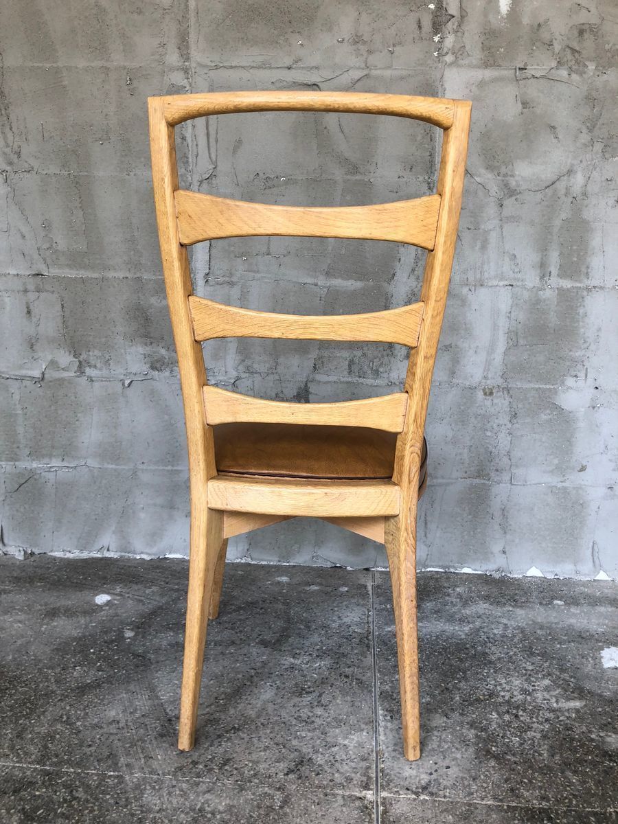 Art Deco French Oak Dining Chairs By Gaston Poisson, Set Of 5 photo buy