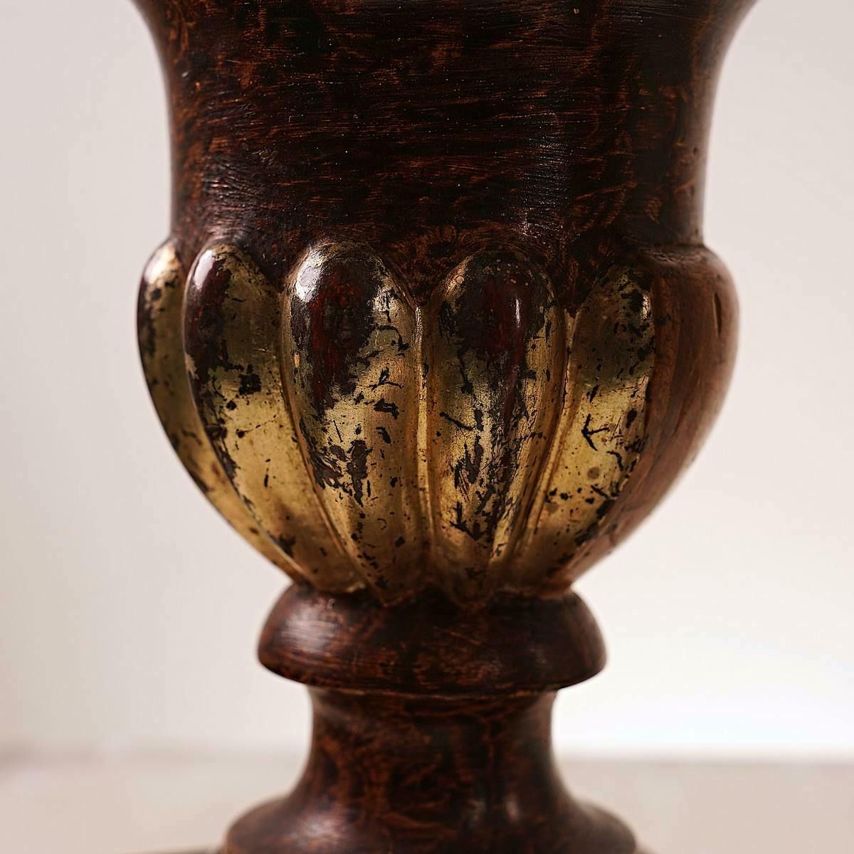 Pair Of Antique Wooden Candle Holders photo vinterior