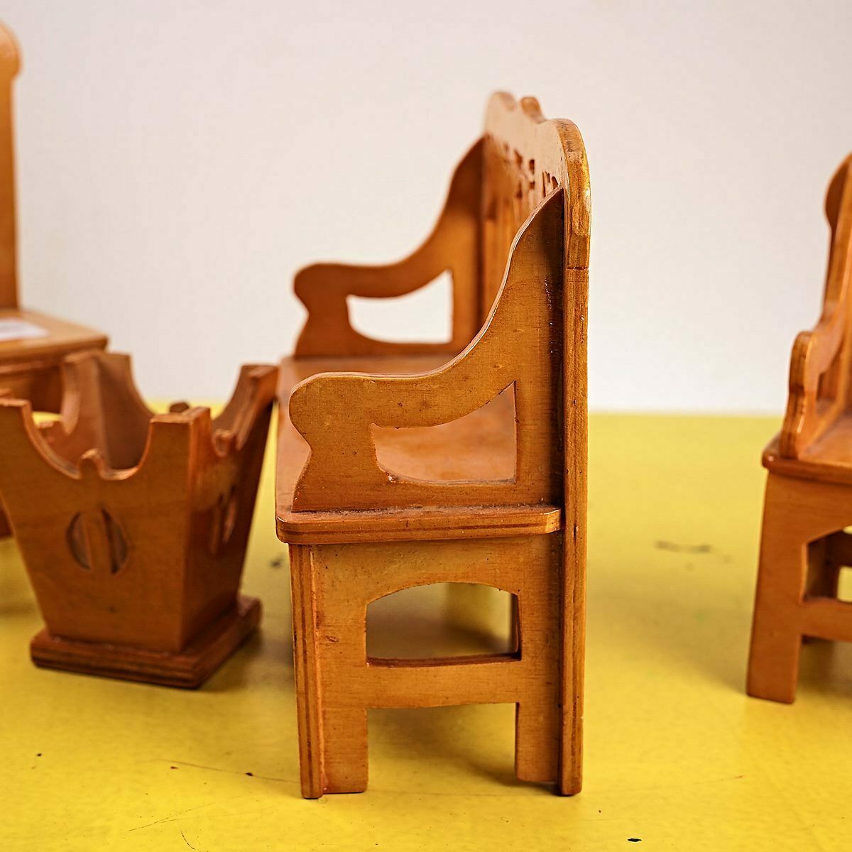 Vintage Wooden Doll Lounge, 4 Pieces photo Home Decor