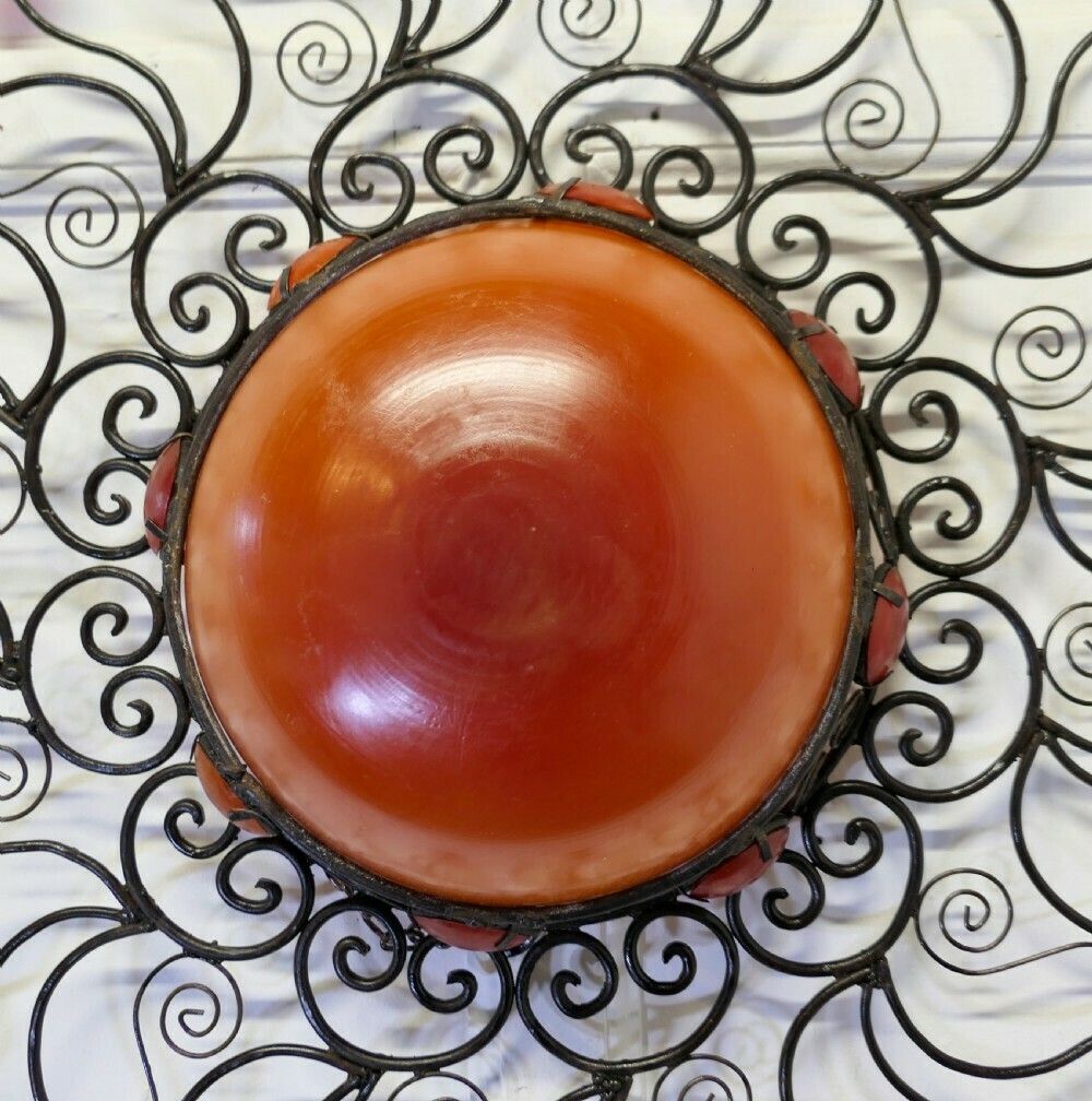 Large 1960s Moroccan Wrought Iron Sun Lamp Shade photo buy