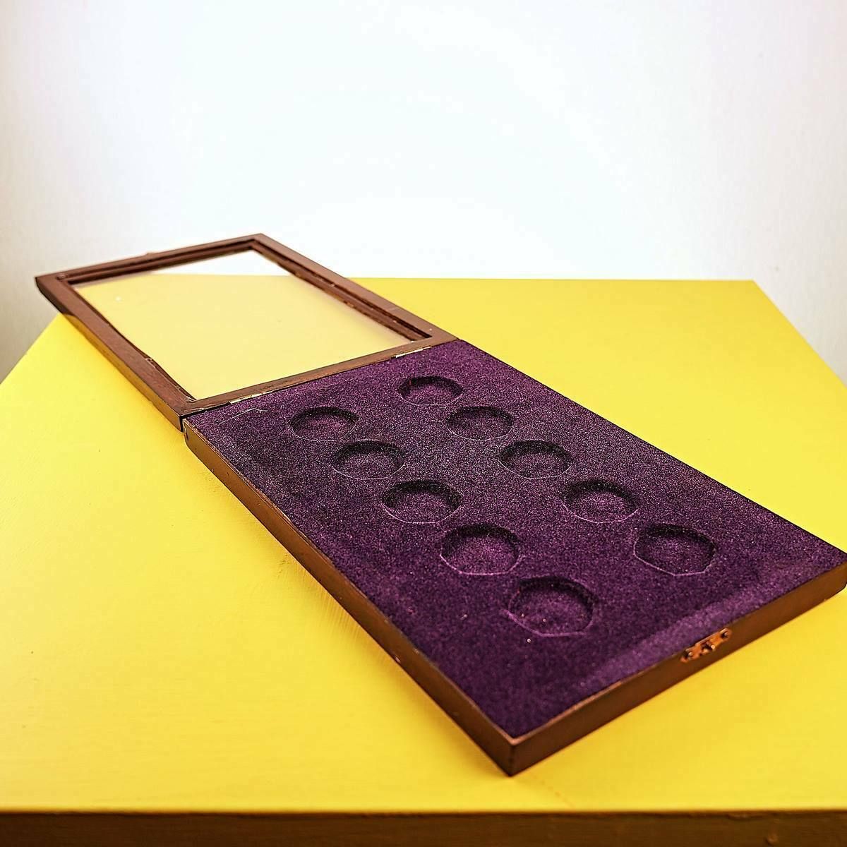 Wooden And Plexiglass Medal Coin Board photo for sale