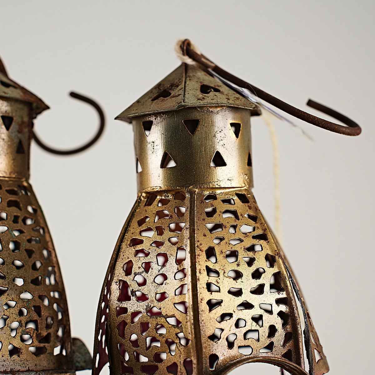 Pair Of Vintage Metal Candle Holders photo for sale