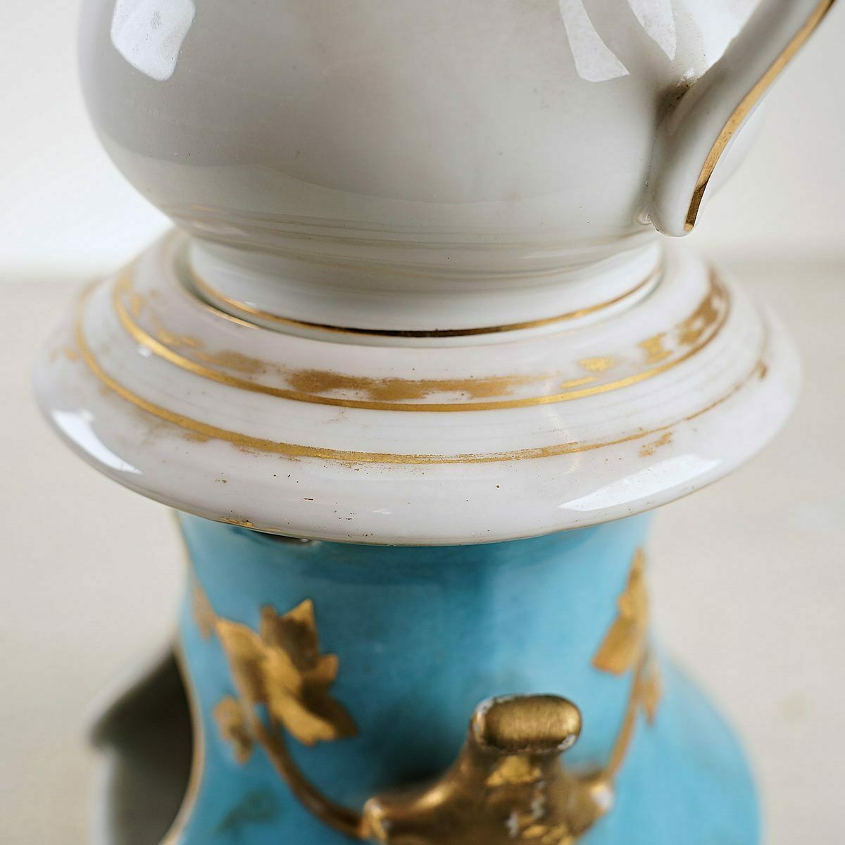 Antique Porcelain Teapot With Floral Decorations And Golden Details photo 303.0