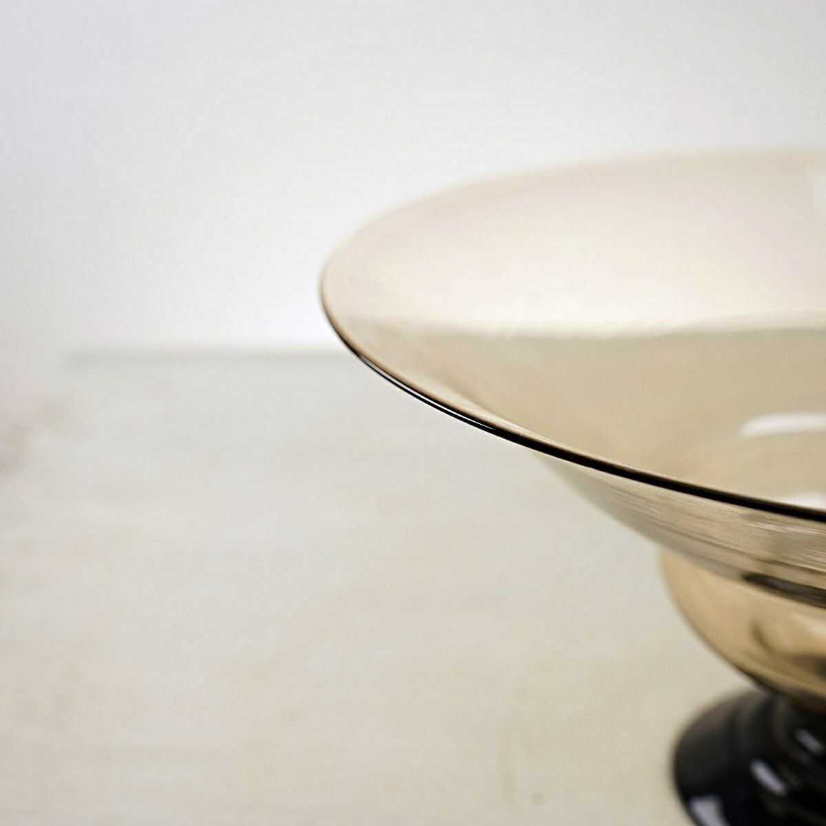 Handmade Vintage Glass Centerpiece With Black Base photo for sale