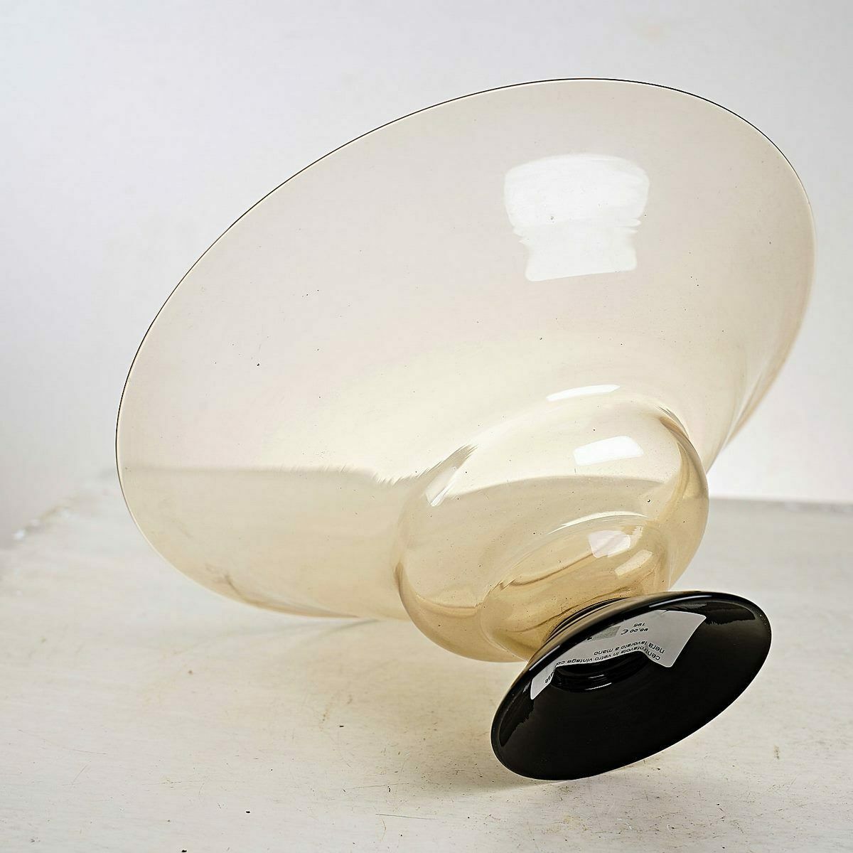 Handmade Vintage Glass Centerpiece With Black Base photo Home Decor