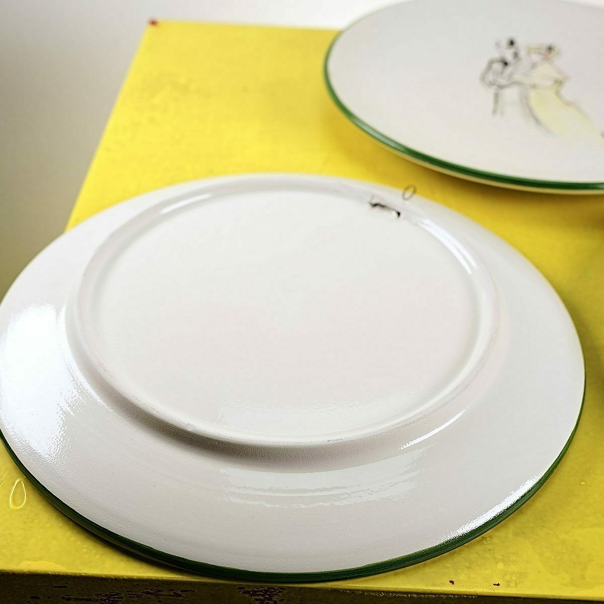 Lot Of 3 Vintage Ceramic Ornamental Plates With Hand Painted Figures photo 65.0