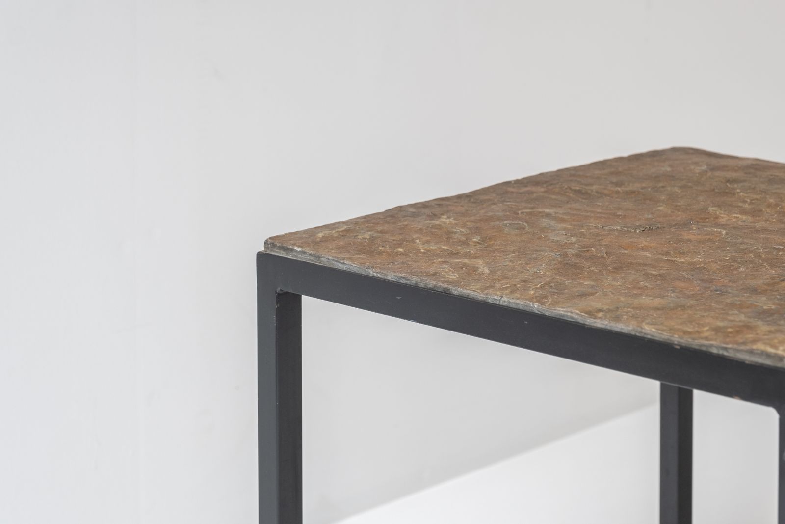 Set Of 2 Identical Square Slate Stone Coffee Table From The 1950’s. photo for sale