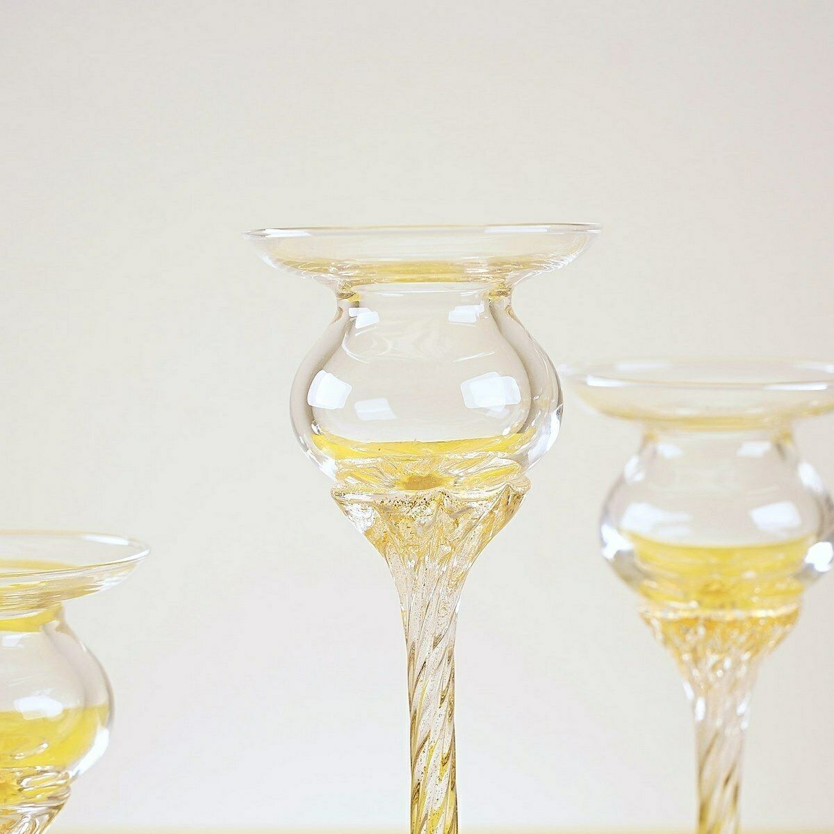Trio Of Candle Holders With Gold Decorations photo furniture