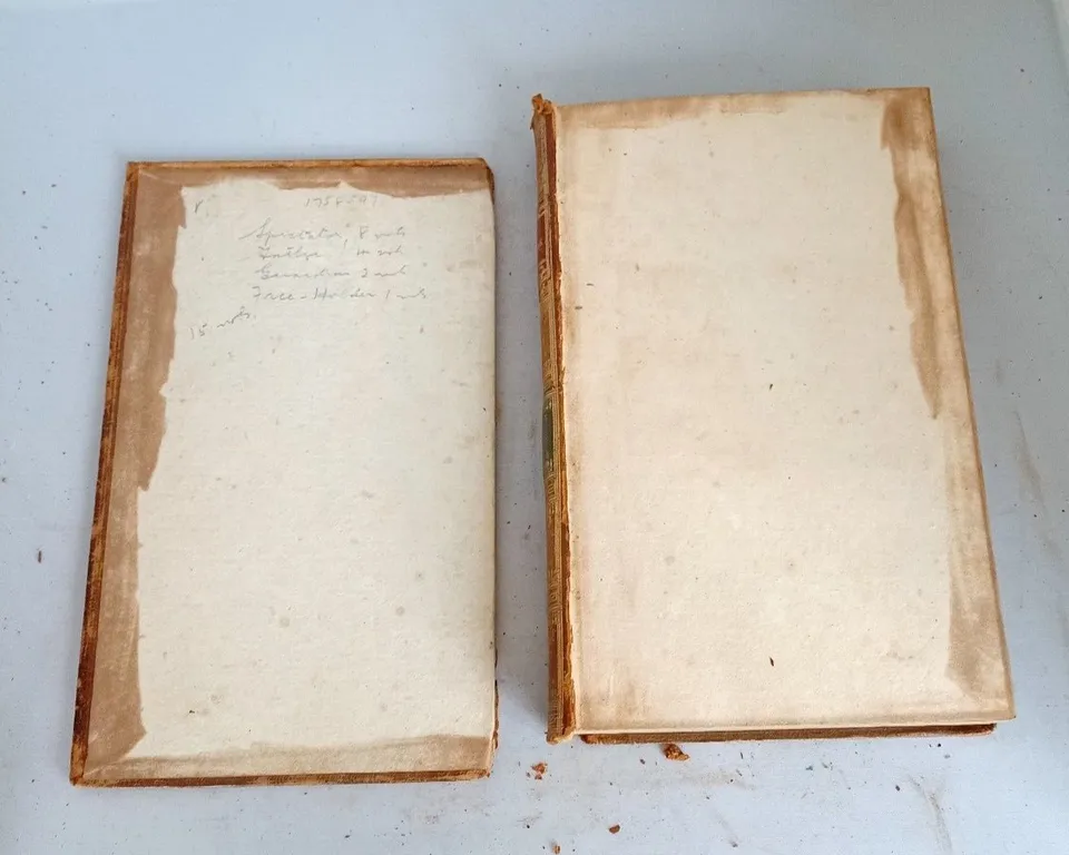 8 Leather Bound Volumes Of The Spectator  1797 photo vintage