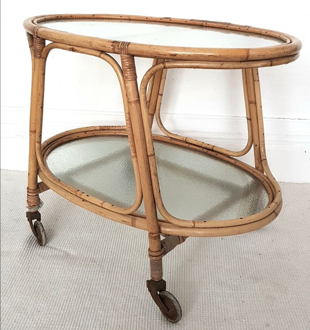 Mid Century Angraves Bamboo Drinks Trolley, Plant Display, Bar Cart. photo furniture